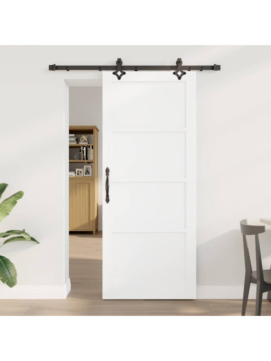 Bīdāmo durvju komplekts manuāls balta un melna 83 x 202 cm