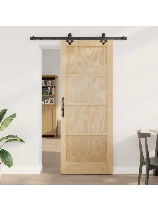 Bīdāmo durvju komplekts manuāls dabīga un melna 83 x 211 cm