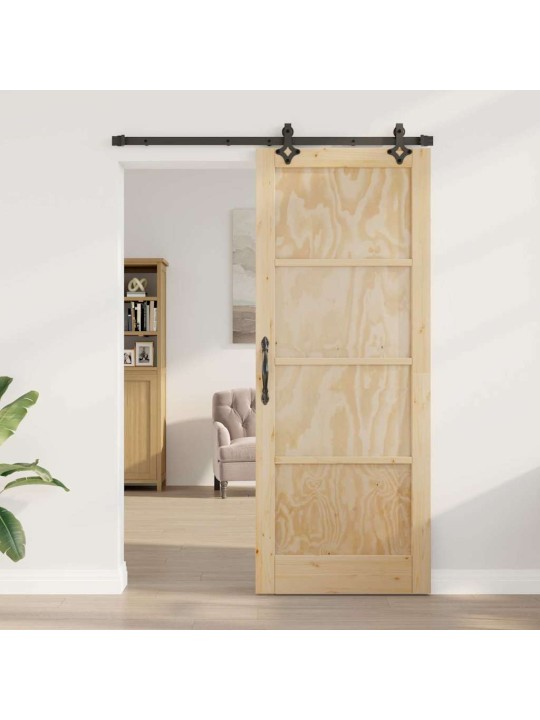 Bīdāmo durvju komplekts manuāls dabīga un melna 83 x 211 cm