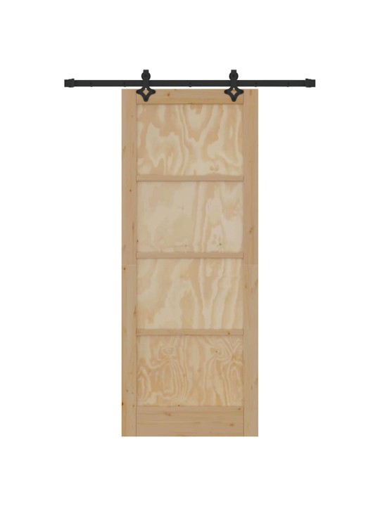 Bīdāmo durvju komplekts manuāls dabīga un melna 83 x 211 cm