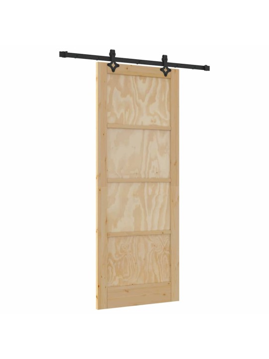 Bīdāmo durvju komplekts manuāls dabīga un melna 83 x 211 cm