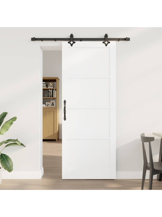 Bīdāmo durvju komplekts manuāls balta un melna 83 x 211 cm