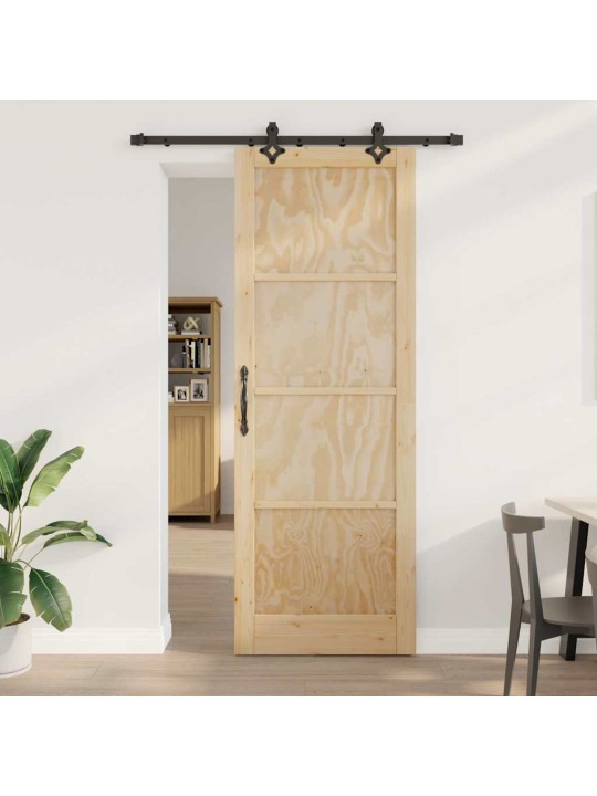Bīdāmo durvju komplekts manuāls dabīga un melna 83 x 232 cm