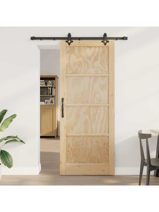 Bīdāmo durvju komplekts manuāls dabīga un melna 86 x 211 cm