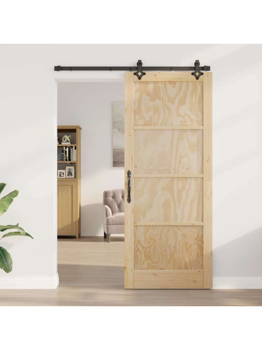 Bīdāmo durvju komplekts manuāls dabīga un melna 86 x 211 cm