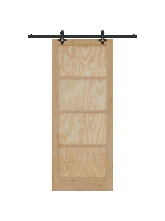 Bīdāmo durvju komplekts manuāls dabīga un melna 86 x 211 cm
