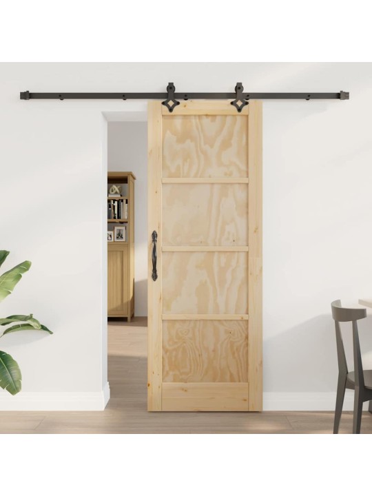 Bīdāmo durvju komplekts manuāls dabīga un melna 73.5 x 198.5 cm