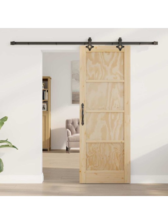 Bīdāmo durvju komplekts manuāls dabīga un melna 73.5 x 198.5 cm