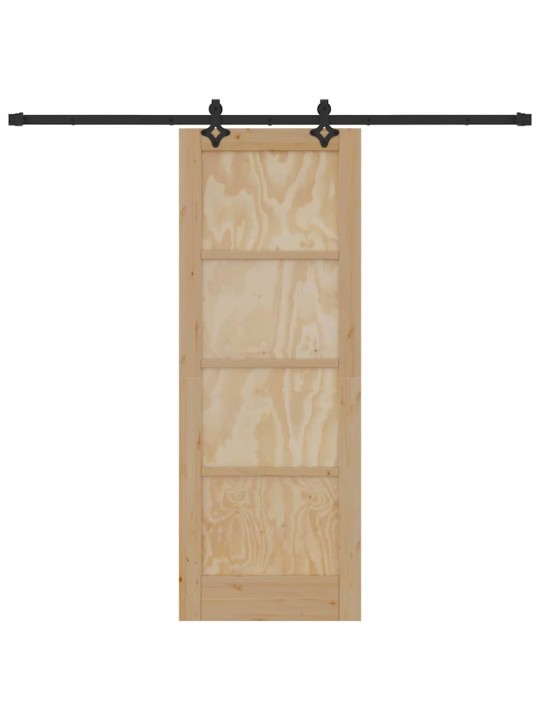 Bīdāmo durvju komplekts manuāls dabīga un melna 73.5 x 198.5 cm