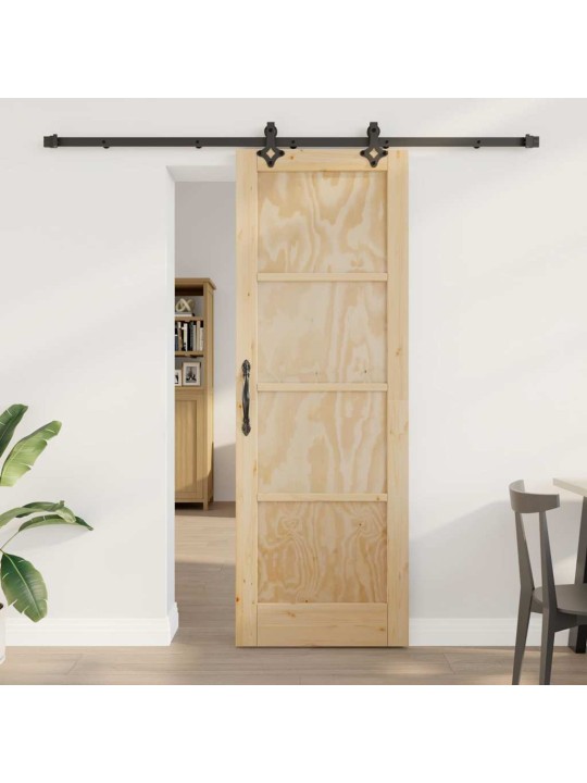 Bīdāmo durvju komplekts manuāls dabīga un melna 73.5 x 211 cm