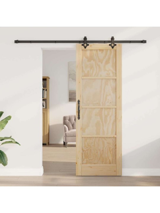 Bīdāmo durvju komplekts manuāls dabīga un melna 73.5 x 211 cm