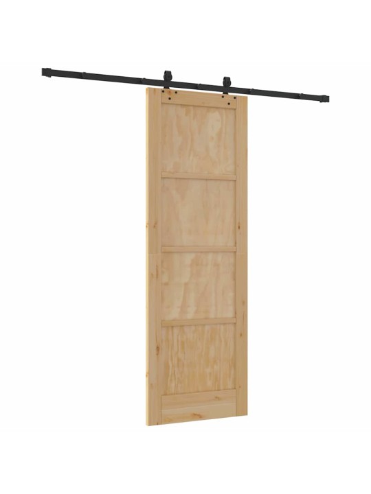Bīdāmo durvju komplekts manuāls dabīga un melna 73.5 x 211 cm