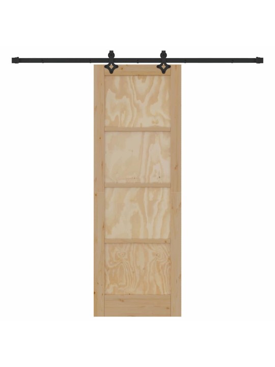 Bīdāmo durvju komplekts manuāls dabīga un melna 73.5 x 211 cm