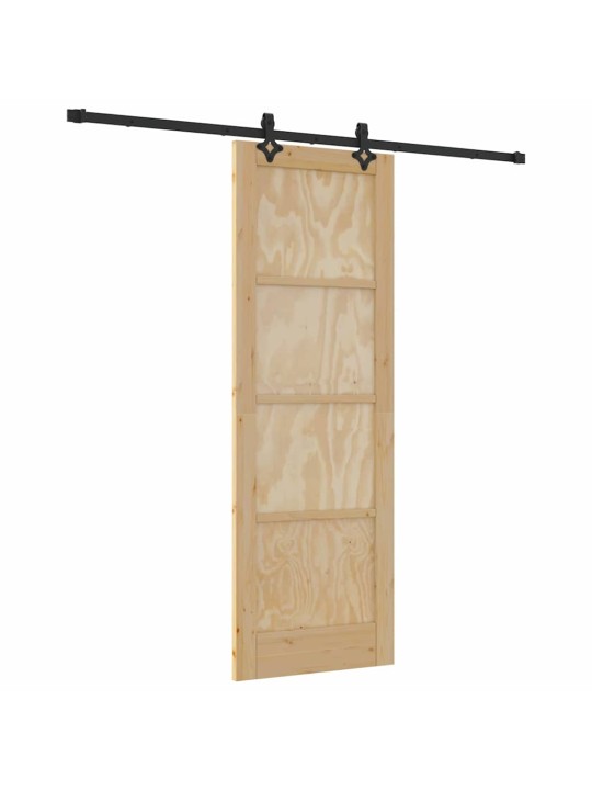 Bīdāmo durvju komplekts manuāls dabīga un melna 73.5 x 211 cm