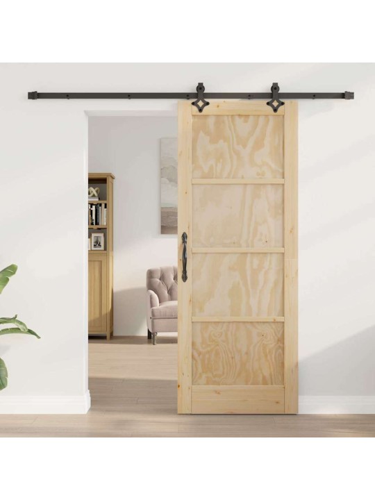 Bīdāmo durvju komplekts manuāls dabīga un melna 78 x 202 cm