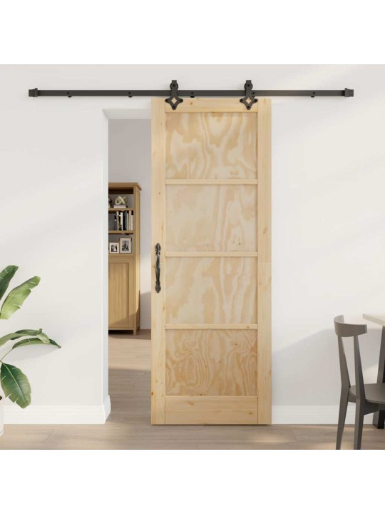 Bīdāmo durvju komplekts manuāls dabīga un melna 78 x 211 cm