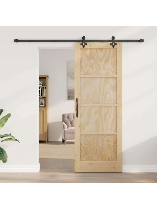 Bīdāmo durvju komplekts manuāls dabīga un melna 78 x 211 cm