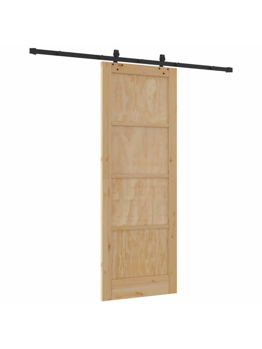 Bīdāmo durvju komplekts manuāls dabīga un melna 78 x 211 cm