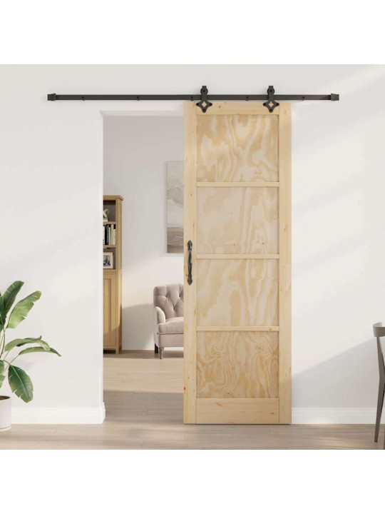 Bīdāmo durvju komplekts manuāls dabīga un melna 78 x 232 cm