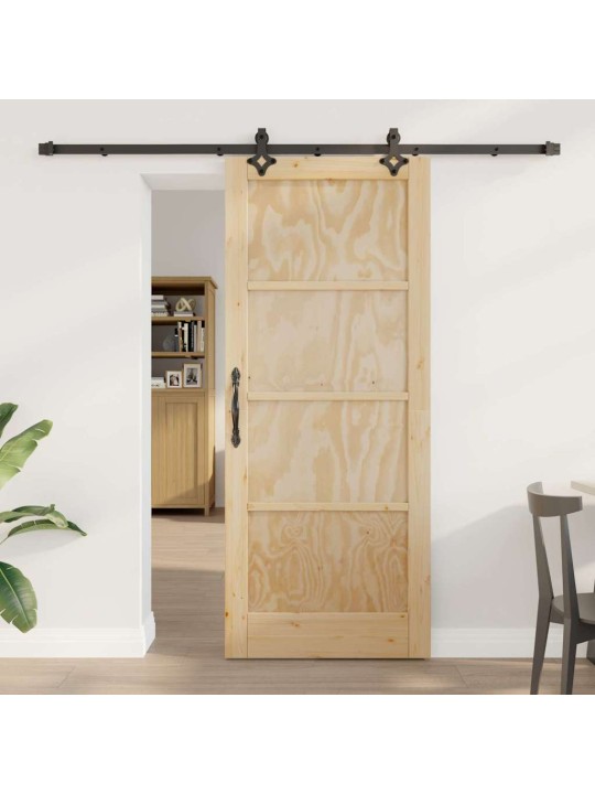 Bīdāmo durvju komplekts manuāls dabīga un melna 83 x 202 cm
