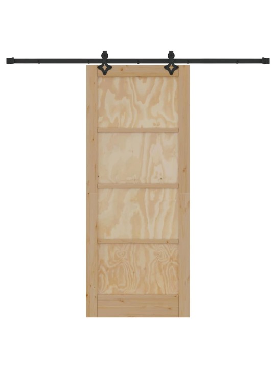 Bīdāmo durvju komplekts manuāls dabīga un melna 83 x 202 cm