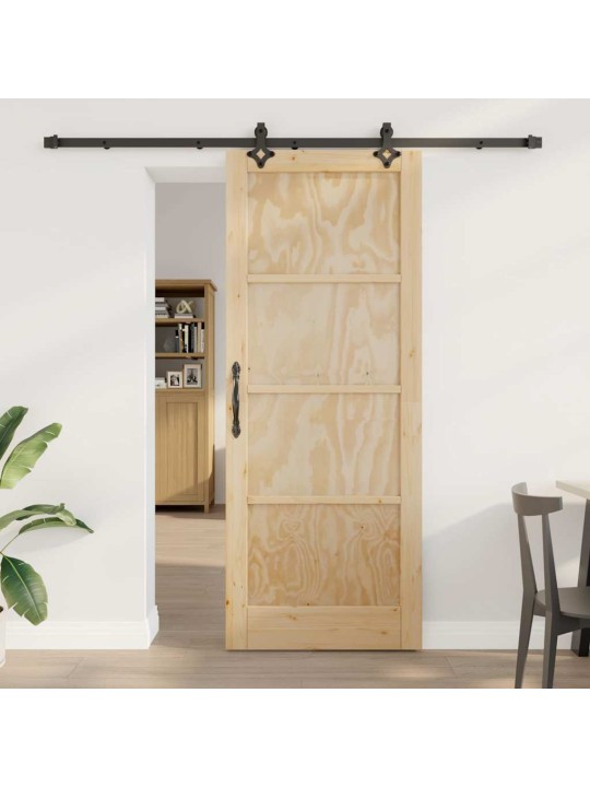 Bīdāmo durvju komplekts manuāls dabīga un melna 83 x 211 cm