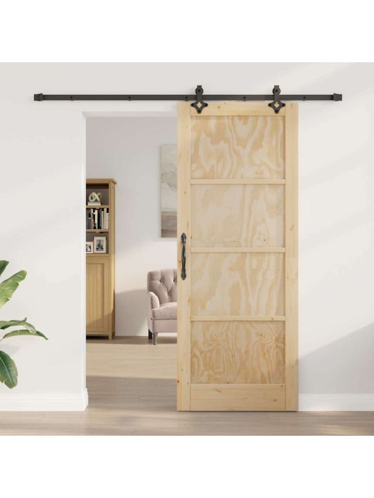 Bīdāmo durvju komplekts manuāls dabīga un melna 83 x 211 cm
