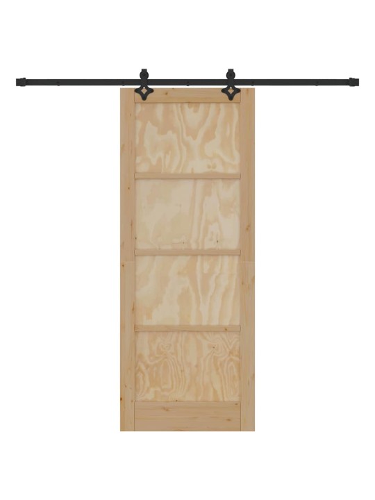 Bīdāmo durvju komplekts manuāls dabīga un melna 83 x 211 cm