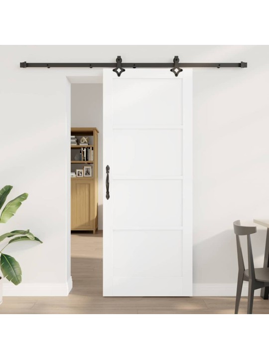 Bīdāmo durvju komplekts manuāls balta un melna 83 x 211 cm
