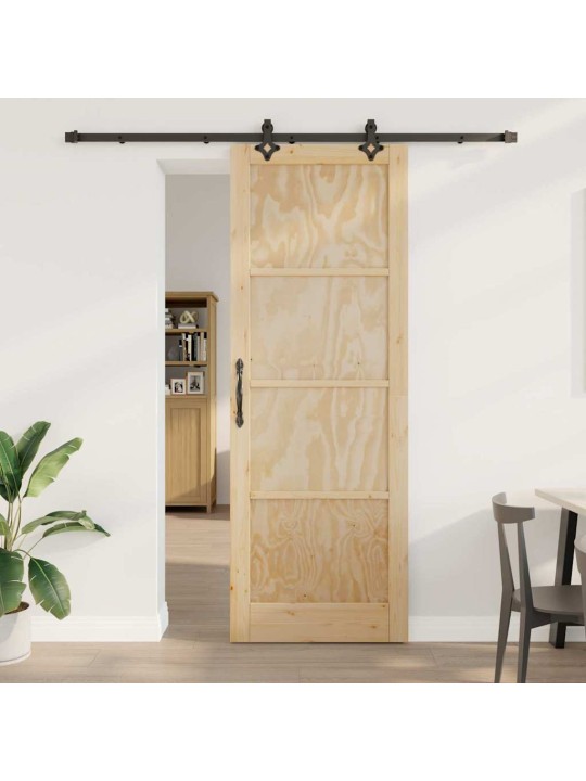 Bīdāmo durvju komplekts manuāls dabīga un melna 83 x 232 cm