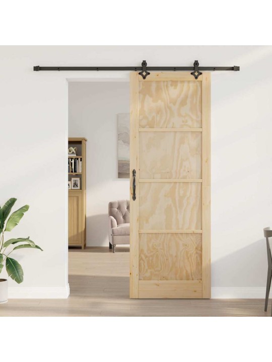 Bīdāmo durvju komplekts manuāls dabīga un melna 83 x 232 cm