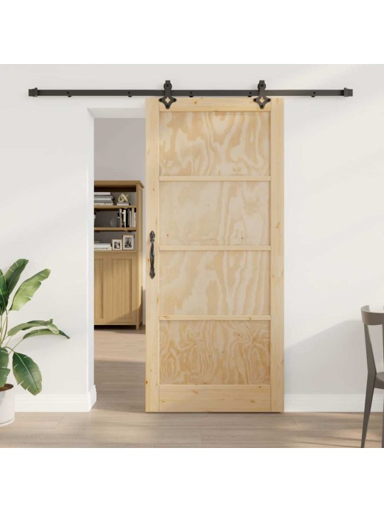 Bīdāmo durvju komplekts manuāls dabīga un melna 93 x 211 cm