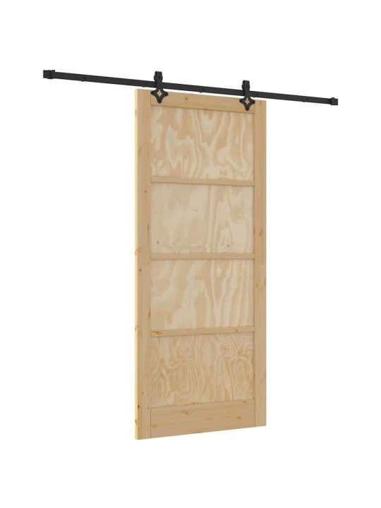 Bīdāmo durvju komplekts manuāls dabīga un melna 93 x 211 cm
