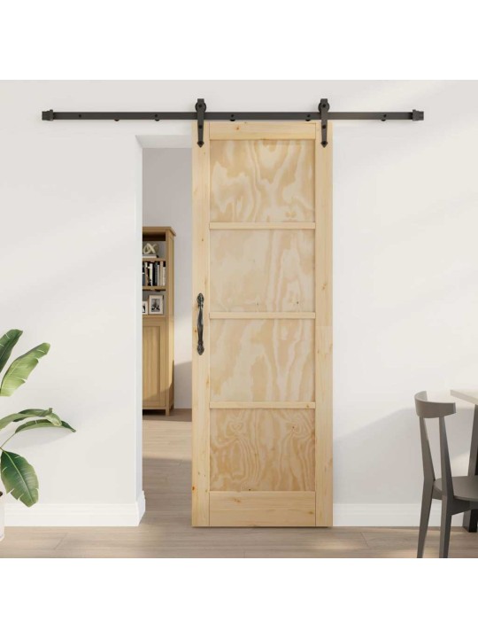 Bīdāmās durvis manuāls dabīga un melna 73.5 x 211 cm