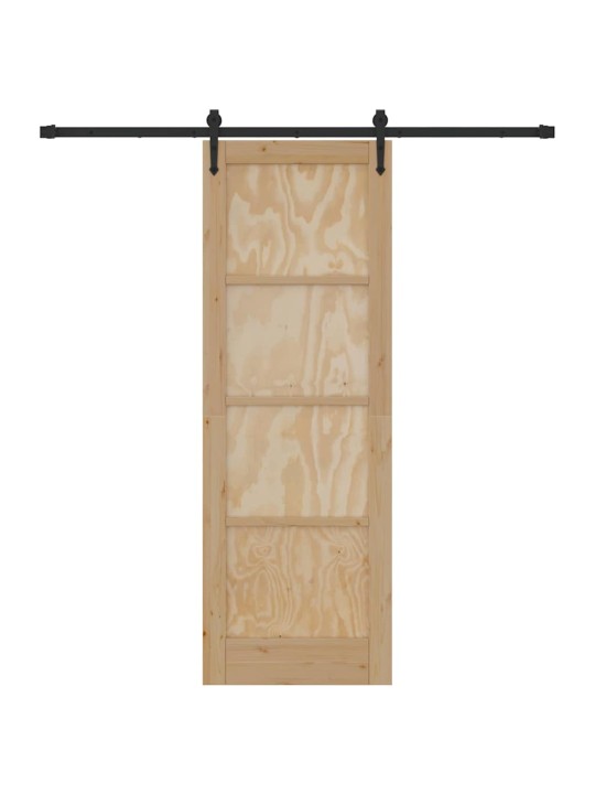 Bīdāmās durvis manuāls dabīga un melna 73.5 x 211 cm