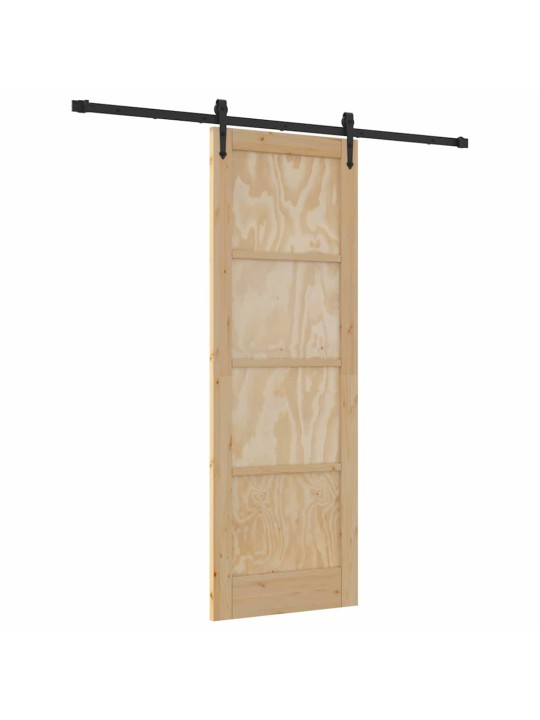 Bīdāmās durvis manuāls dabīga un melna 73.5 x 211 cm