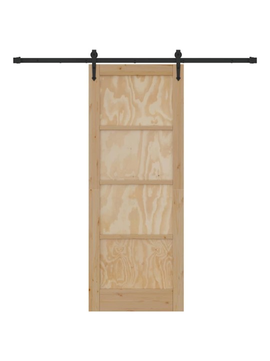 Bīdāmās durvis manuāls dabīga un melna 78 x 202 cm