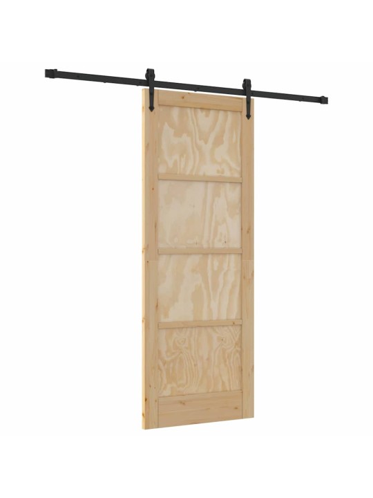 Bīdāmās durvis manuāls dabīga un melna 78 x 202 cm
