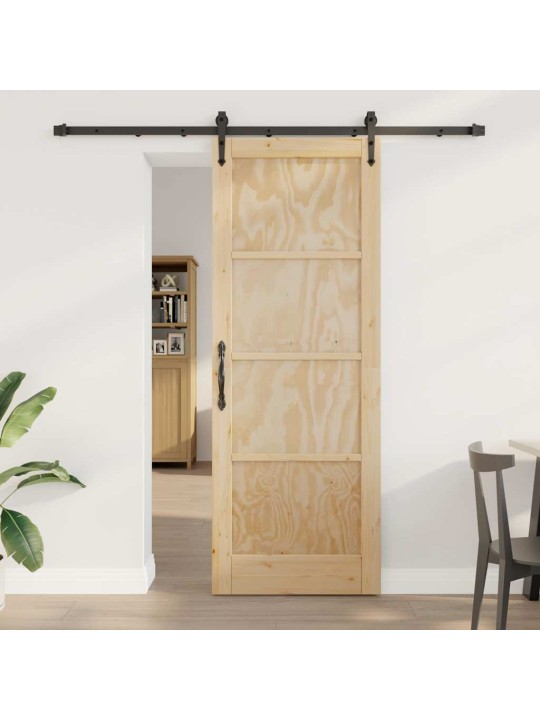 Bīdāmās durvis manuāls dabīga un melna 78 x 211 cm