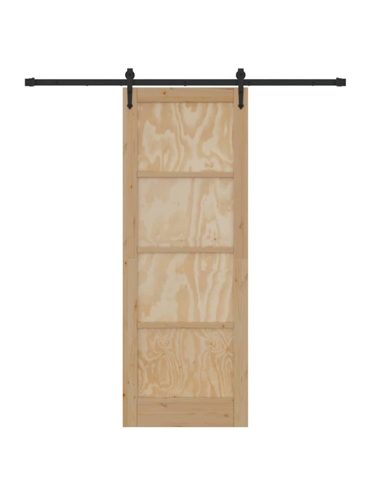 Bīdāmās durvis manuāls dabīga un melna 78 x 211 cm
