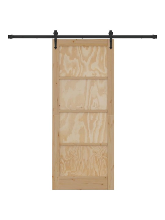 Bīdāmās durvis manuāls dabīga un melna 83 x 202 cm