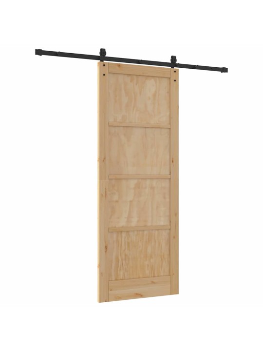 Bīdāmās durvis manuāls dabīga un melna 83 x 211 cm