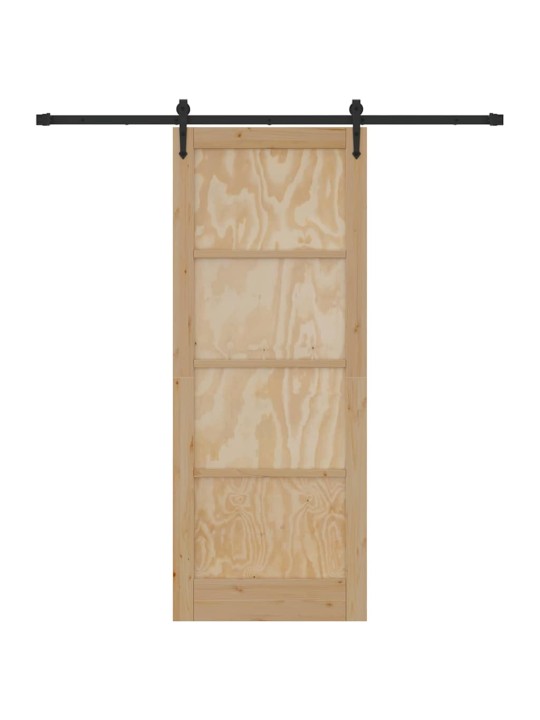 Bīdāmās durvis manuāls dabīga un melna 83 x 211 cm