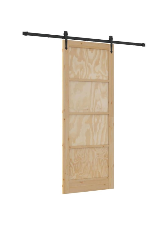 Bīdāmās durvis manuāls dabīga un melna 83 x 211 cm