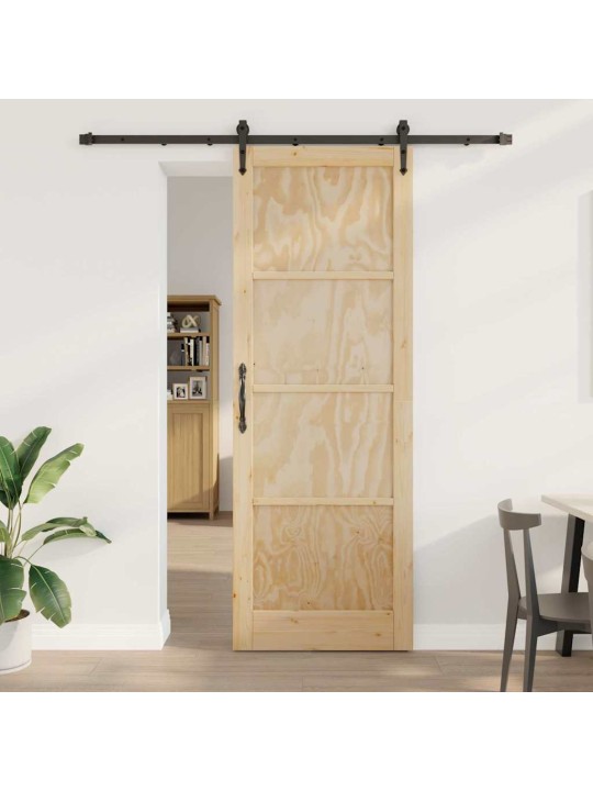 Bīdāmās durvis manuāls dabīga un melna 83 x 232 cm