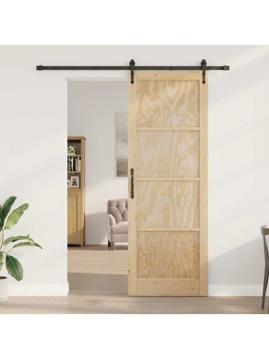 Bīdāmās durvis manuāls dabīga un melna 83 x 232 cm