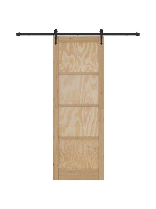 Bīdāmās durvis manuāls dabīga un melna 83 x 232 cm