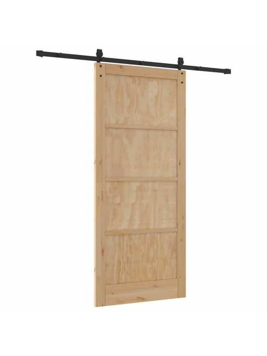 Bīdāmās durvis manuāls dabīga un melna 93 x 211 cm