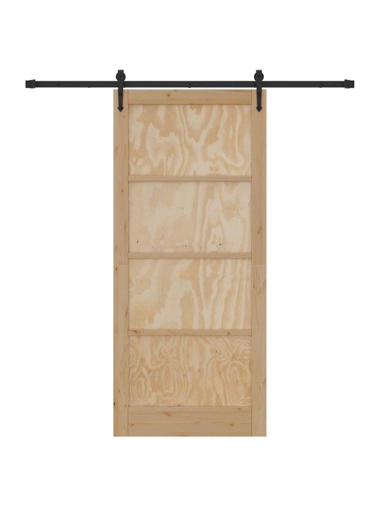 Bīdāmās durvis manuāls dabīga un melna 93 x 211 cm