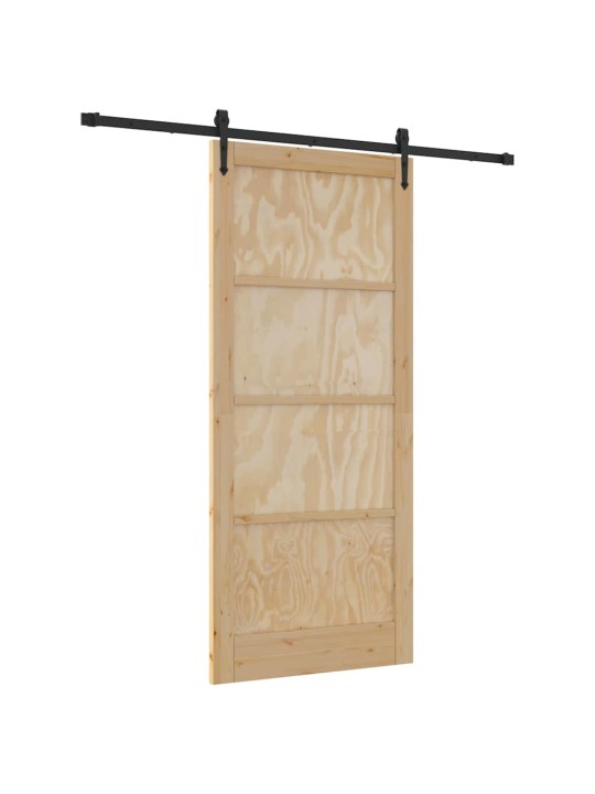 Bīdāmās durvis manuāls dabīga un melna 93 x 211 cm